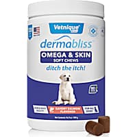 Vetnique Dermabliss Omega & Skin Salmon Flavored Soft Chews for Dogs