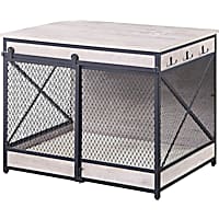 UniPaws Grey Chew-Proof Dog Crate with Cushion and Hooks