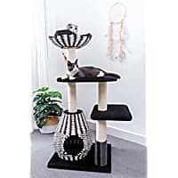 PetPals Group Royal 3-Level Black and White Cat Tree