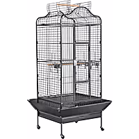 Topeakmart Black Extra Large Bird Cage with Open Play Top