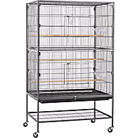 Topeakmart Black Large Bird Cage with Storage Shelf