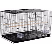 Topeakmart Black 18" Flight Cage with Slide-Out Tray for Birds