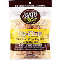 Earth Animal No-Hide Rolls Peanut Butter Recipe Small Natural Long-Lasting Rawhide Alternative Dog Chews