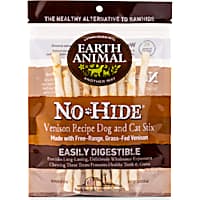 Earth Animal No-Hide Stix Venison Recipe Natural Long-Lasting Rawhide Alternative Dog & Cat Chews