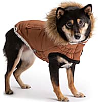 GF Pet Light Brown Elasto-Fit Urban Dog Parka