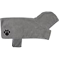 Bone Dry Gray Embroidered Paw Pet Robe