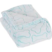 Bone Dry Aqua Embossed Bone Print Pet Blanket