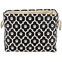 Bone Dry Black Rectangle Polyester Pet Bin Paw Lattice