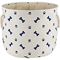 Bone Dry Nautical Blue Round Polyester Pet Bin Paw-Bone