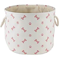 Bone Dry Rose Round Polyester Pet Bin Paw-Bone