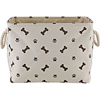 Bone Dry Dark Brown Rectangle Polyester Pet Bin Paw-Bone