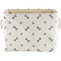 Bone Dry Gray Rectangle Polyester Pet Bin Paw-Bone