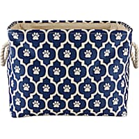 Bone Dry Nautical Blue Rectangle Polyester Pet Bin Paw Lattice