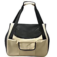 Pet Life Khaki Ultra-Lock' Collapsible Safety Travel Wire Folding Pet Car Seat Carrier