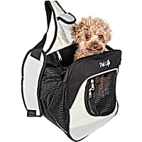 Pet Life Grey Single Strap Over-The-Shoulder Navigation Hands Free Backpack and Front pack Pet Carrier