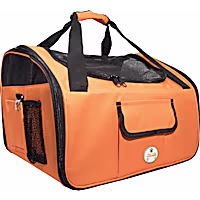 Pet Life Orange Ultra-Lock' Collapsible Safety Travel Wire Folding Pet Car Seat Carrier