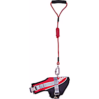 Dog Helios Red Bark-Mudder Easy Tension 3M Reflective Endurance 2-in-1 Adjustable Dog Leash and Harness