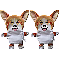 Piggy Poo and Crew Corgi Terrier Paper Crinkle Squeaker Toy