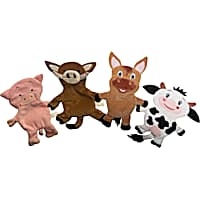 Piggy Poo and Crew Farm Animals Paper Crinkle Squeaker Toys