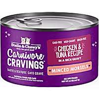 Stella & Chewy's Carnivore Cravings Minced Morsels Cage-Free Chicken & Wild-Caught Tuna Recipe Wet Cat Food