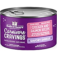 Stella & Chewy's Carnivore Cravings Savory Shreds Cage-Free Chicken & Wild-Caught Salmon Wet Cat Food