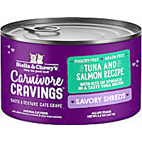 Stella & Chewy's Carnivore Cravings Savory Shreds Wild-Caught Tuna & Salmon Recipe Wet Cat Food