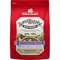 Stella & Chewy's SuperBlends Raw Blend Wholesome Grains Cage-Free Chicken & Wild Caught Salmon Recipe Dry Puppy Food