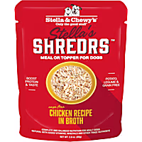 Stella & Chewy's Shredrs Cage Free Chicken Recipe in Broth Wet Dog Food