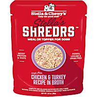 Stella & Chewy's Shredrs Cage Free Chicken & Turkey Recipe in Broth Wet Dog Food