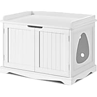 Topeakmart White Decorative Furniture Hidden Washroom Cat Litter Box