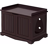 Topeakmart Decorative Espresso Furniture Hidden Washroom Cat Litter Box