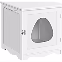 Topeakmart White Furniture Indoor Cat Litter Box