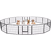 Topeakmart 16-Panel Metal Pet Exercise Wire Playpen