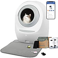 Casa Leo Leo's Loo Too Gray Covered Automatic Self-Cleaning Cat Litter Box Bundle Package