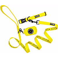 Sassy Woof 3 Piece Dog Bundle with Matching Collar, Leash, and Waste Bag Holder