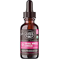 Earth Animal Natural Remedies Cough, Wheeze & Sneeze Liquid Homeopathic Respiratory Supplement for Dogs & Cats