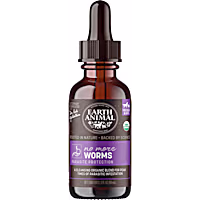 Earth Animal Natural Remedies No More Worms Liquid Homeopathic Digestive Supplement for Dogs & Cats