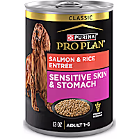 Purina Pro Plan Sensitive Skin and Stomach Salmon and Rice Entree Classic Wet Dog Food Pate