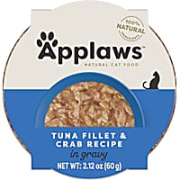Applaws Natural Wet Cat Food Tuna Fillet with Crab in Gravy