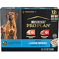 Purina Pro Plan Specialized Chicken & Rice, Beef & Rice Entree Adult Large Breed Wet Dog Food Variety Pack