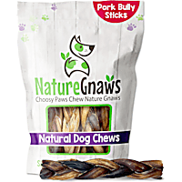 Nature Gnaws Natural Pork Braided Bully Dog Sticks