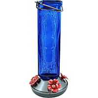 More Birds Kristina Blue Glass Hummingbird Feeder