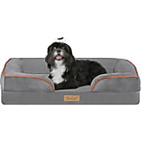 TailZzz Snuggle 2-in-1 Cool Gel Foam with Bumper Anti-Slip Bolster Pet Mattress Bed