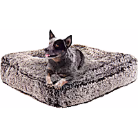 Bessie and Barnie Frosted Willow Ultra Plush Faux Fur Luxury Shag Durable Rectangle Dog Bed
