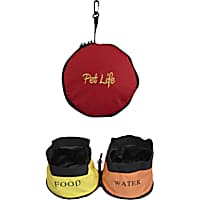 Pet Life Red Double Food and Water Travel Pet Bowl