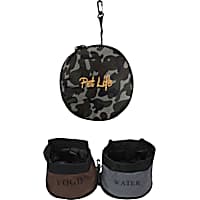 Pet Life Green Double Food and Water Travel Pet Bowl