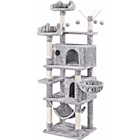 Topeakmart Light Gray Cat Tree with 2 Cat Condos