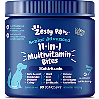Zesty Paws Chicken Senior Advanced 11-in-1 Multivitamin Bites Soft Chews for Dogs