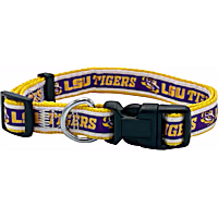 Pets First LSU Satin Dog Collar