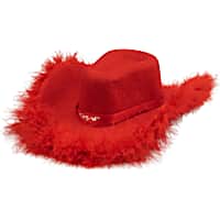 Doggy Parton Red Fur-Trimmed Cowboy Accessories Hat for Pets